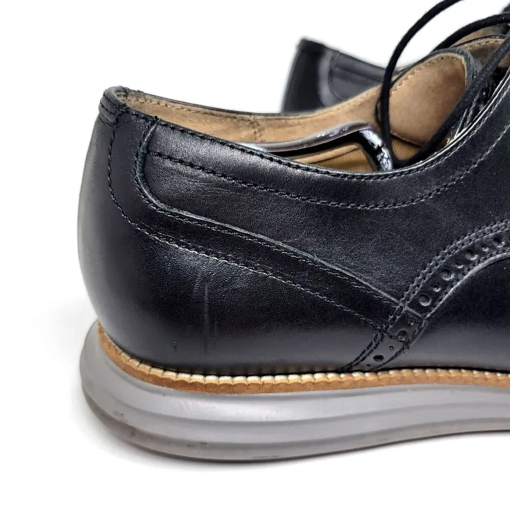 Cole Haan C26470 Grand O's Mens Black Leather Wingtip Derbys Size US 12 M VGC